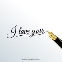 Free vector i love you calligraphy