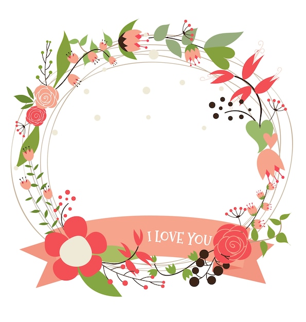 I love you floral wreath
