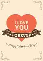 Free vector i love you forever card