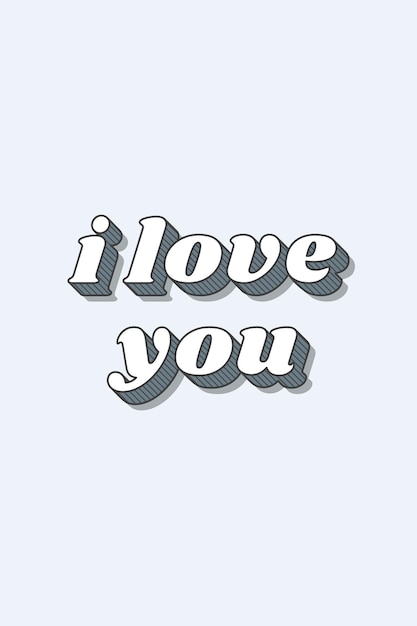 Free vector i love you retro bold lettering typography font vector