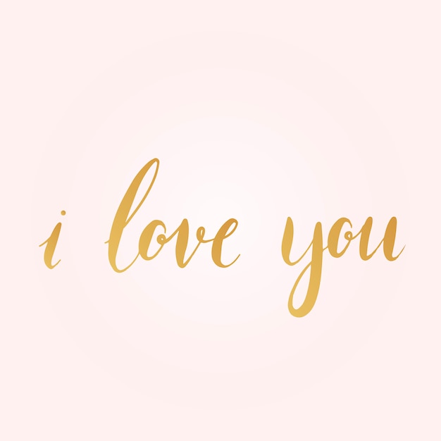 I love you typography style vector