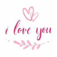 Free vector i love you typography vector