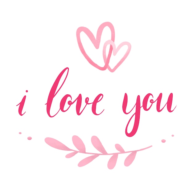 I love you typography vector