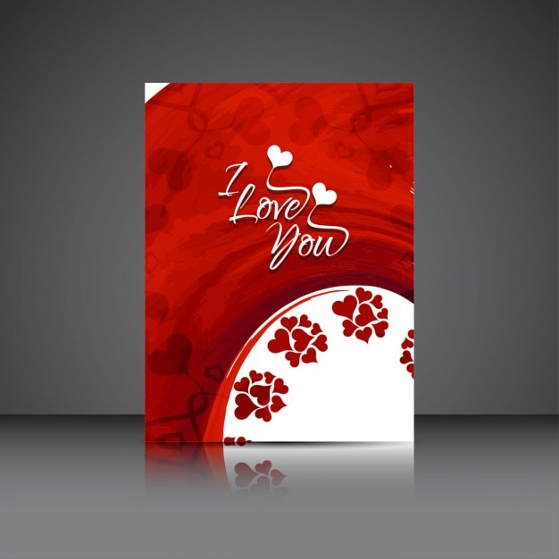 Vettore gratuito i love you san valentino brochure