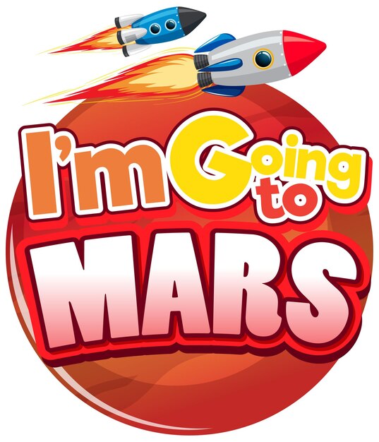 Я иду на Марс, слово дизайн логотипа
