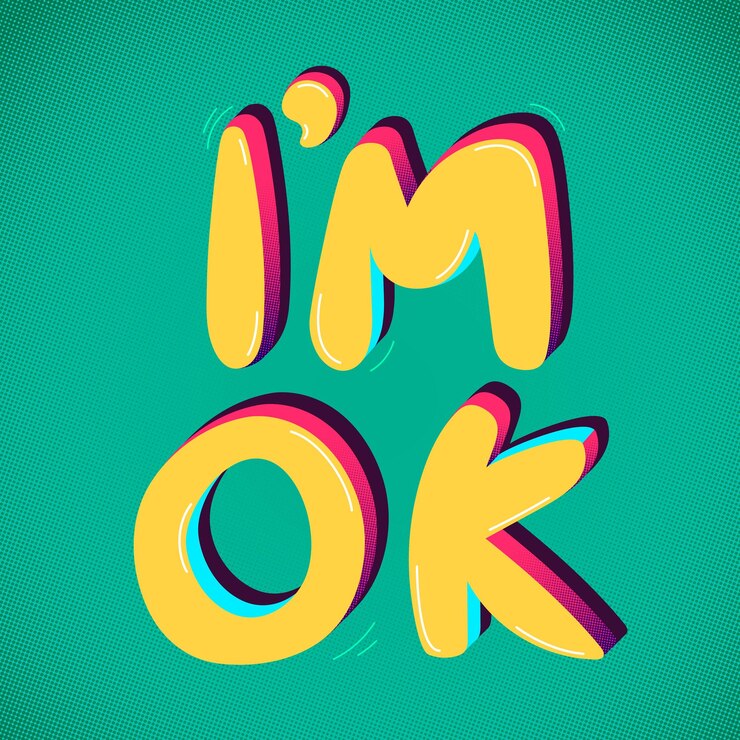 Free Vector i’m ok funky text typography vector
