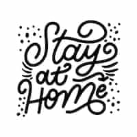 Free vector i stay at home lettering