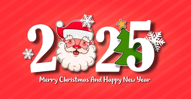 Я желаю вам счастливого рождества и счастливого нового года старинный фон с типографикой. 2025 год.