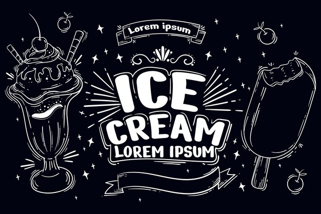 Ice cream blackboard background