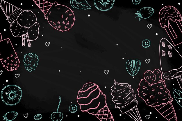 Ice cream blackboard background