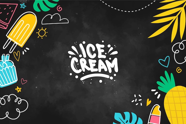 Ice cream blackboard background