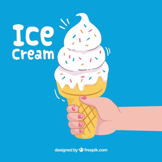 Free vector ice cream blue background