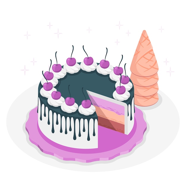 Ice cream cake concept illustration