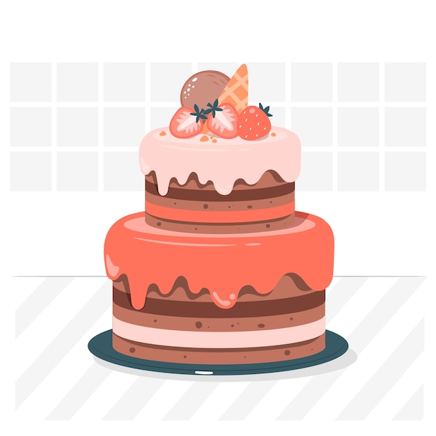 Иллюстрация концепции торта с мороженым