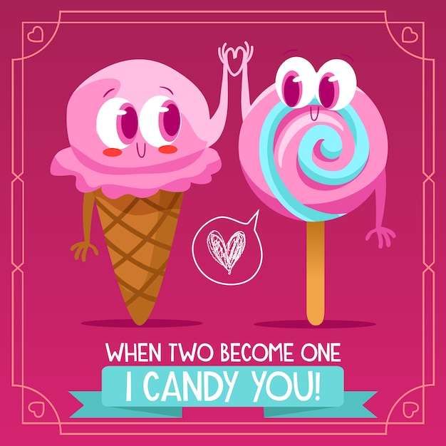 Ice cream and candy background design