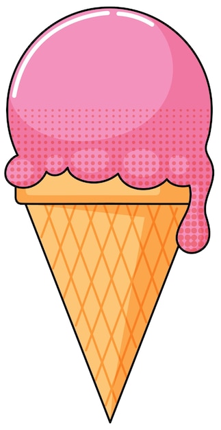 Free vector ice cream cartoon character on white background