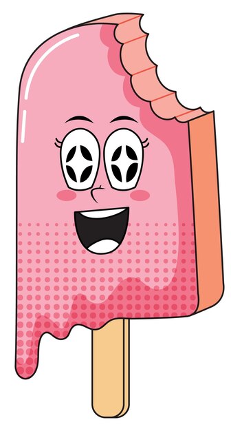 Ice cream cartoon character on white background