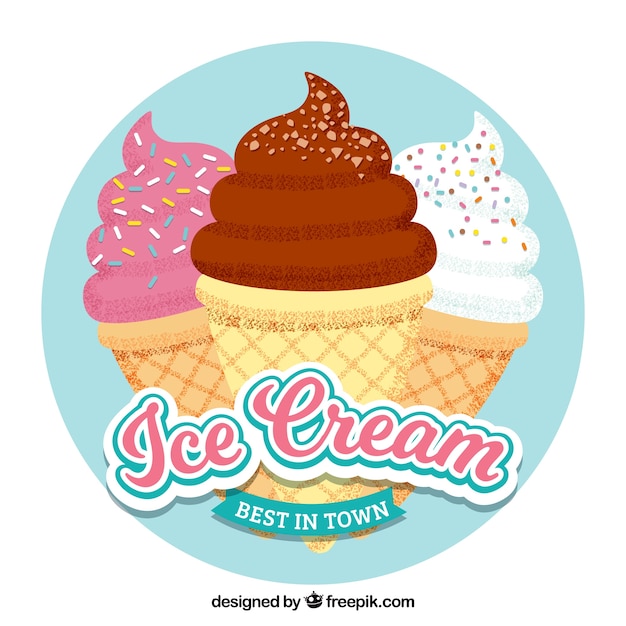 Бесплатное векторное изображение Фон конуса мороженого