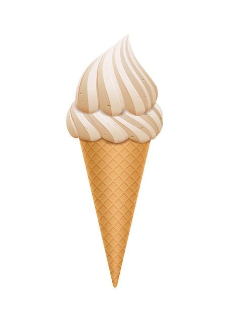 Free vector ice cream cone isolated