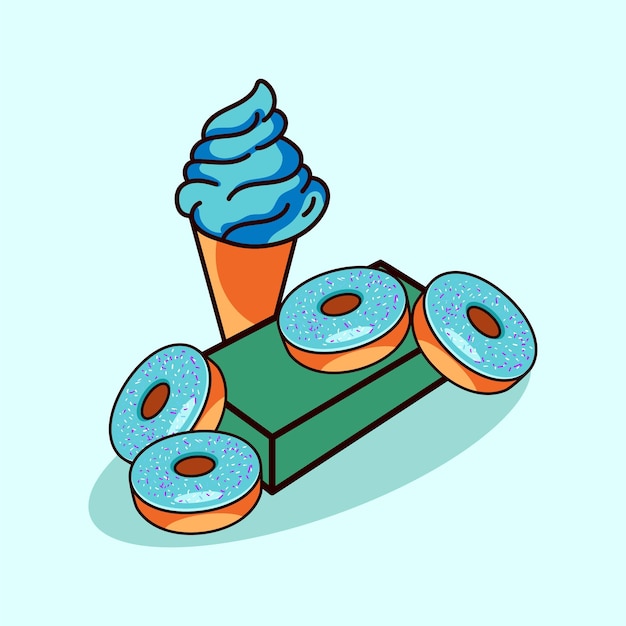 Ice cream donuts icon modern style