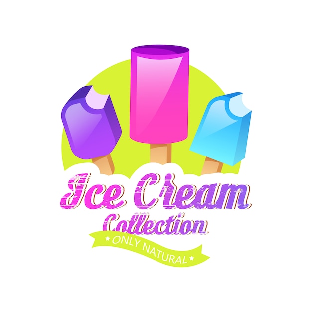 Free vector ice cream emblems, label or badge