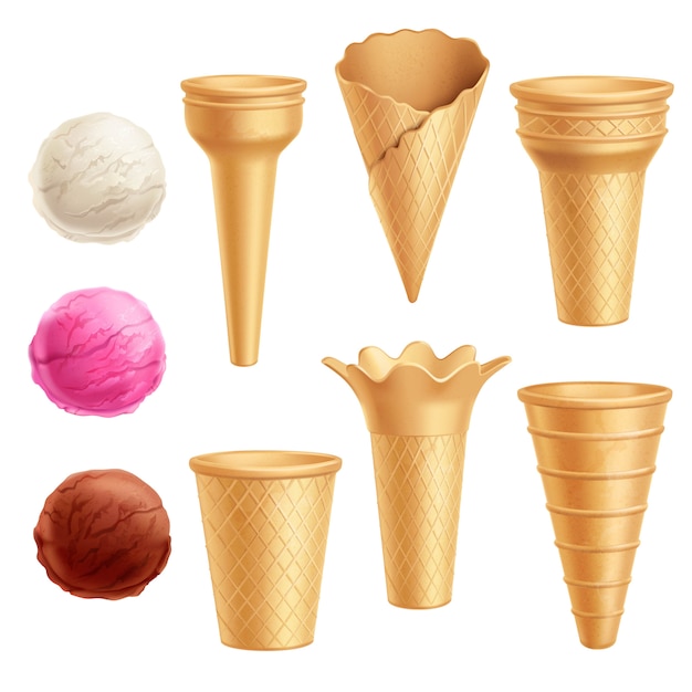 Free vector ice cream icon set