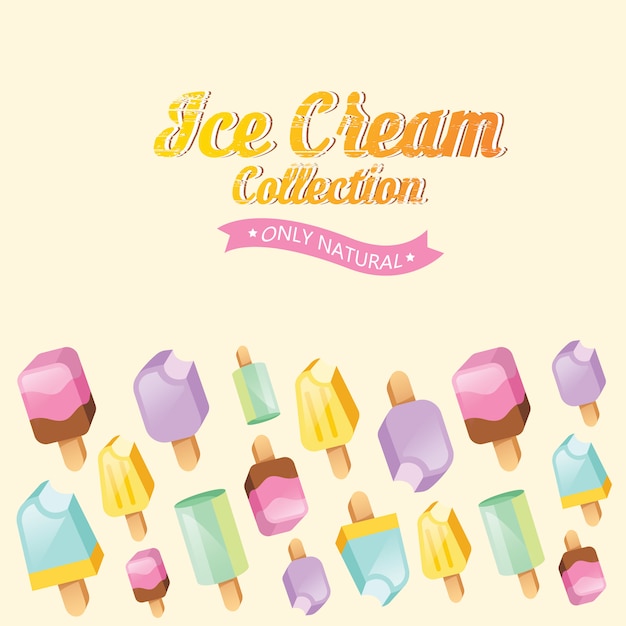 Free vector ice cream illustration. ice cream sundae on background. ice cream set.