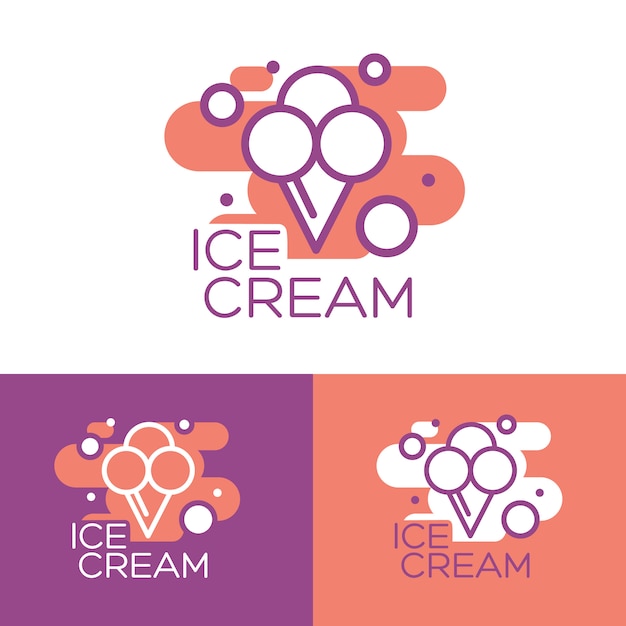 Ice cream illustration. Ice cream sundae on background. Ice cream. 
