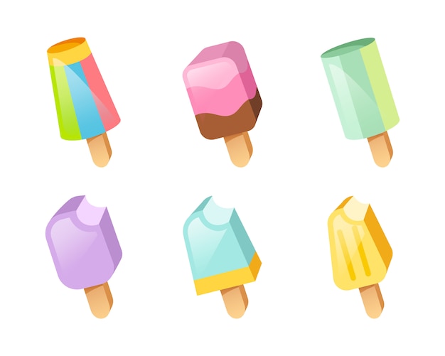 Free vector ice cream illustration. ice cream sundae on background.