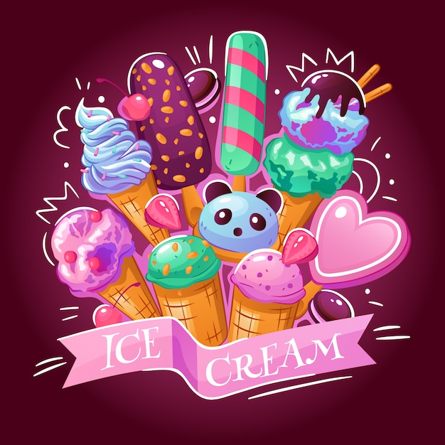 Vettore gratuito illustrazione di gelato