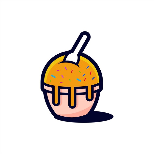 Ice cream mascot vector logo illustration