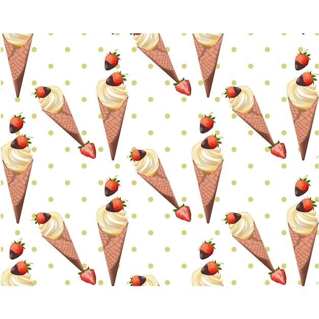 Free vector ice cream pattern background