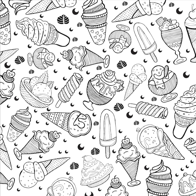 아이스크림 패턴 배경
