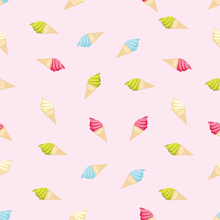 Free Vector ice cream pattern background
