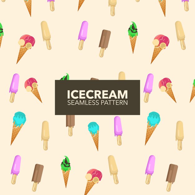 アイスクリームのパターンの背景