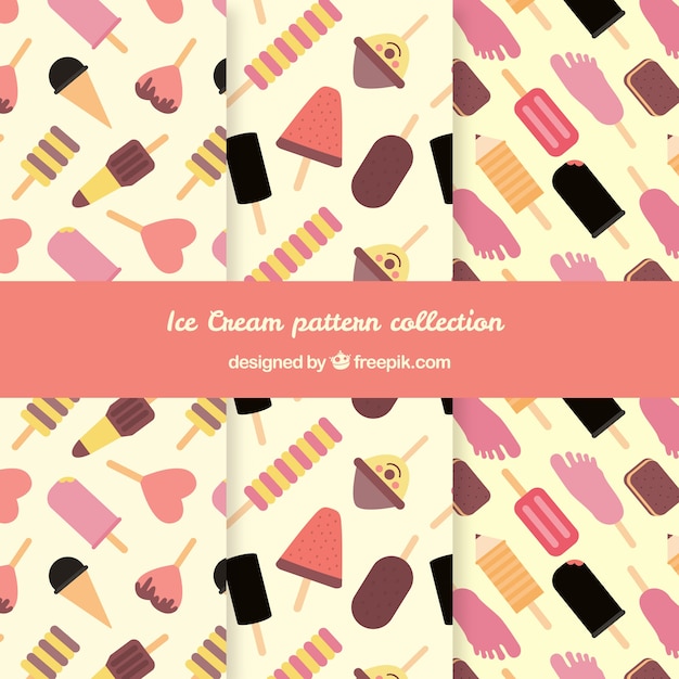 Free vector ice cream pattern background