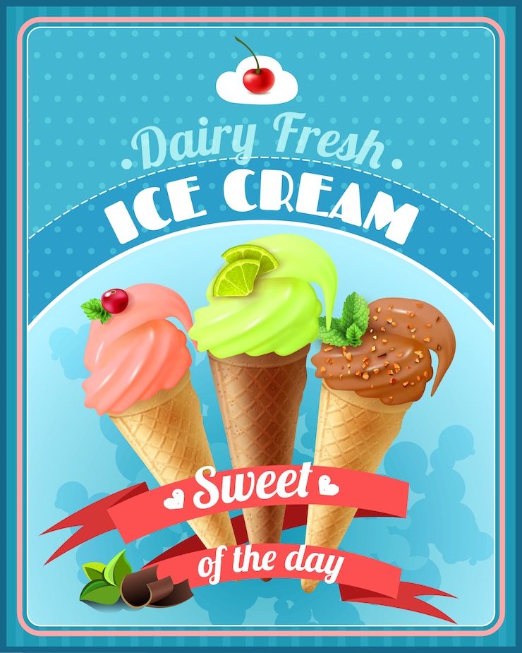 Free Vector ice cream poster