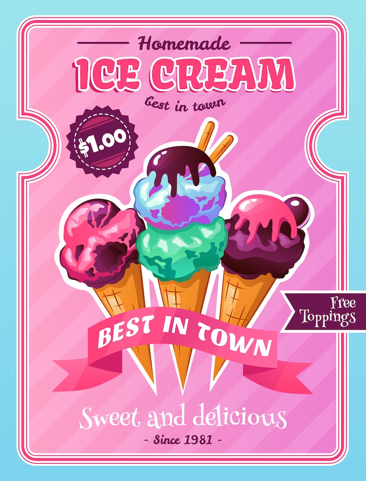 Free Vector ice cream poster