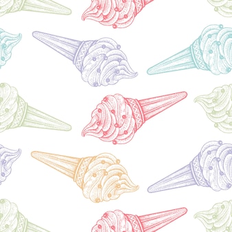 アイスクリーム​お菓子​と​の​シームレス​な​パターン