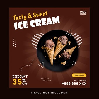 Шаблон instagram для мороженого в социальных сетях