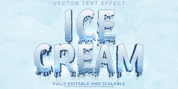 Ice cream text effect editable soft and tasty text style