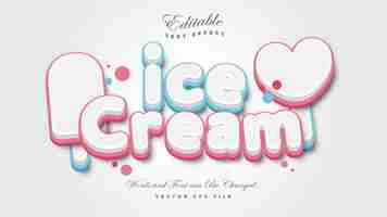 Free vector ice cream text effect