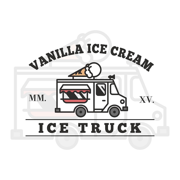 アイスクリームトラックのロゴデザイン