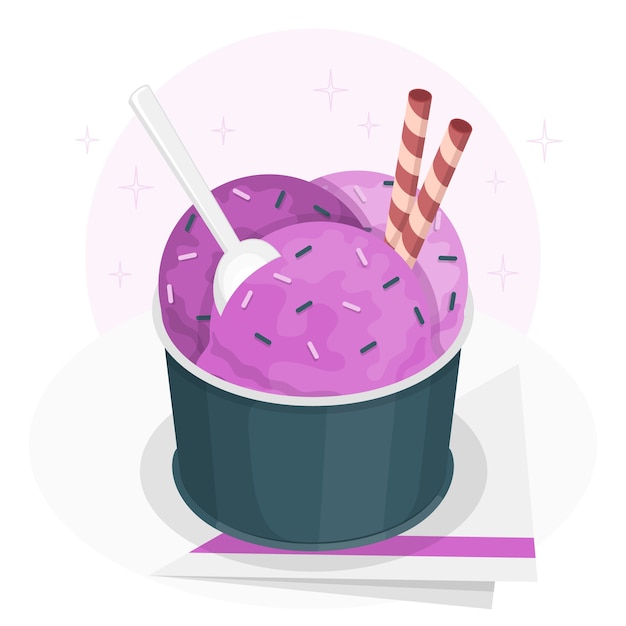 Free vector ice cream tub concept illustration