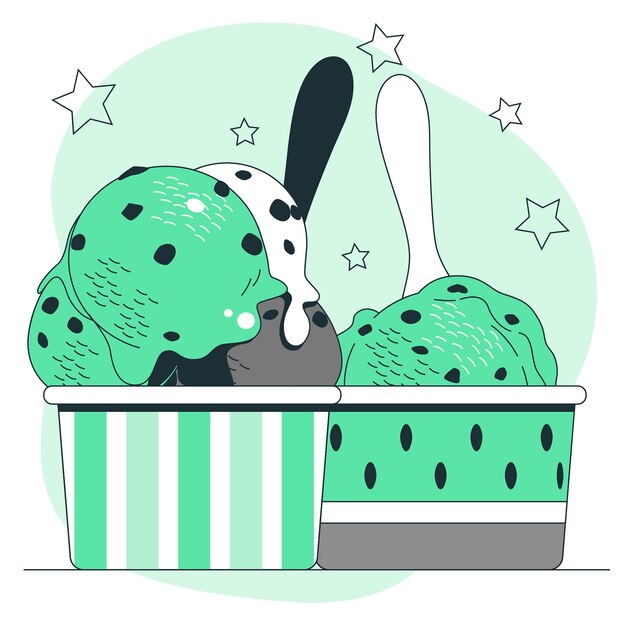 Free Vector ice cream tub concept illustration