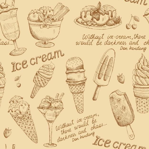 아이스크림 빈티지 패턴
