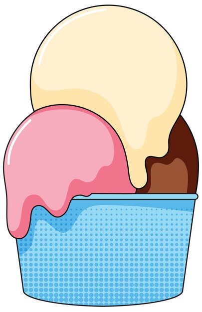 白い背景の上のアイスクリーム