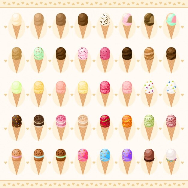 Free Vector ice creams collection