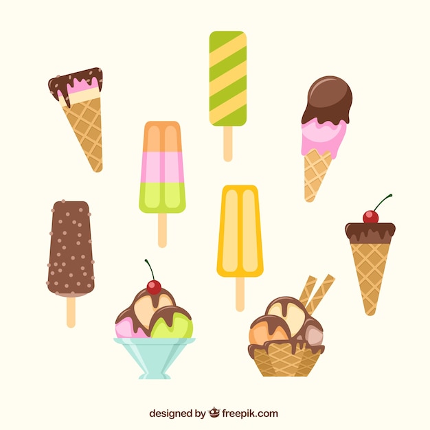 Free vector ice creams collection