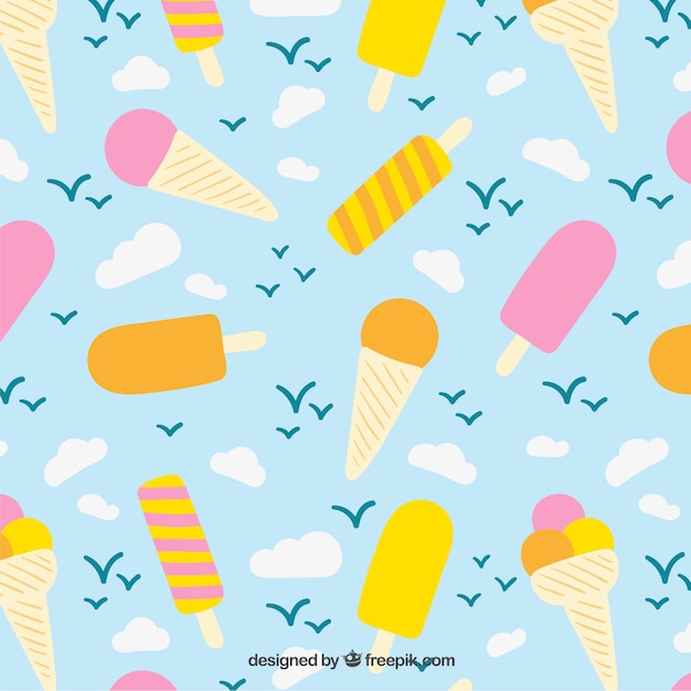 Free vector ice creams pattern